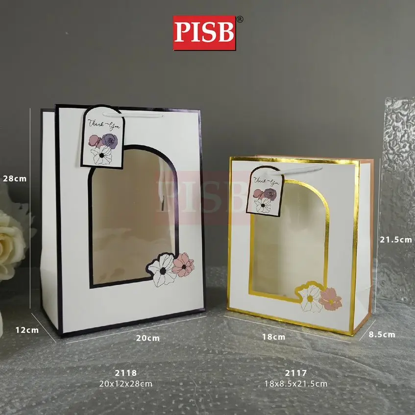 2117/18 (10Pcs/Pkt) Premium Window Transparent Gift Bag Paper Bag - Image 4