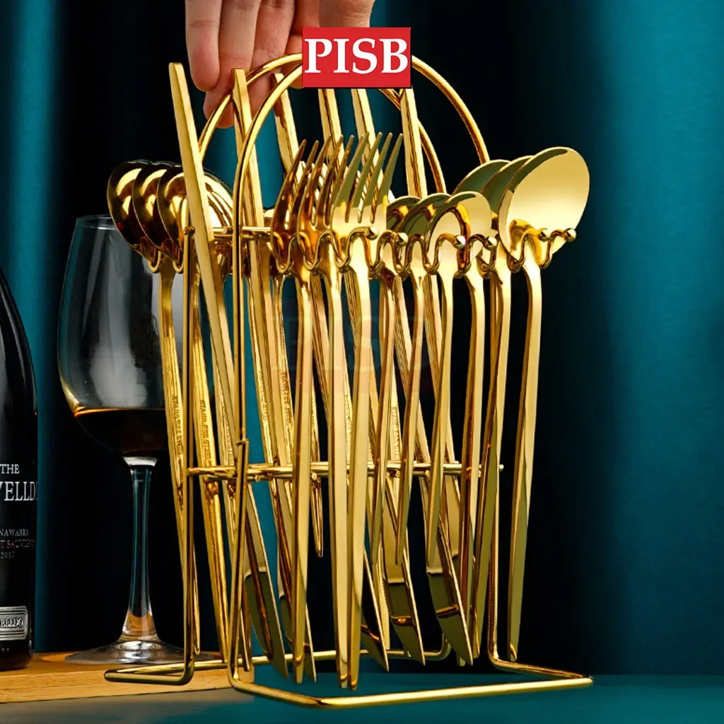 WD1169 24Pcs Stainless Steel Nordic Cutleries Viral Sudu Kayangan Sudu Hotel Dinnerware Set Sudu Spoon Set - Image 8