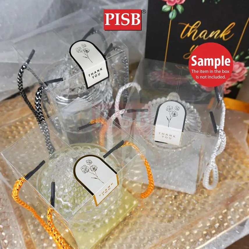 1030 Square Cube Gold Silver Black PVC Gift Box With Handle (10Pcs/Pkt) (Free Hot Stamping Sticker) - Image 2