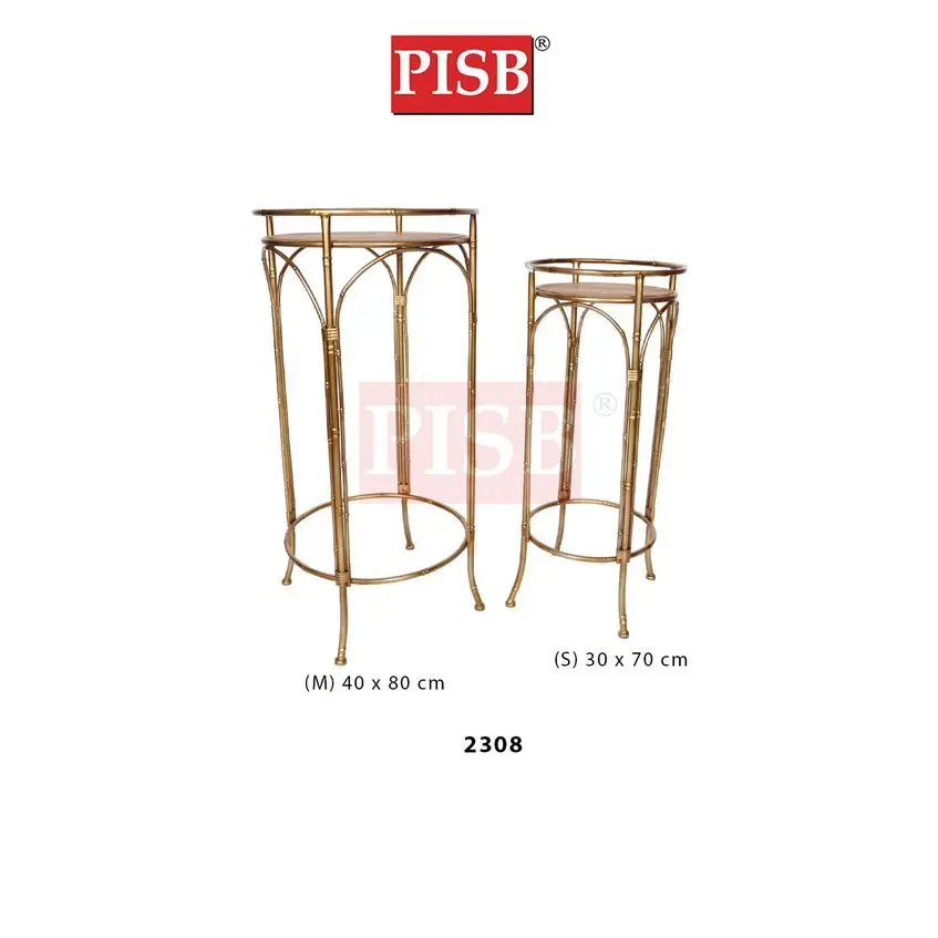 2308 Wooden Top Round Table Stand Meja Hiasan Rumah Home Living
