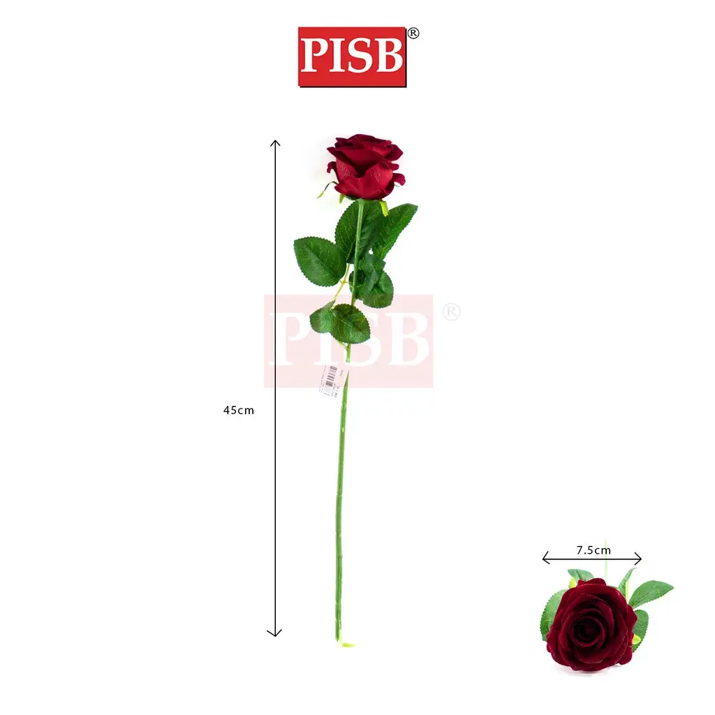 2146 44CM Single Head Velvet Rose Flower - Image 2