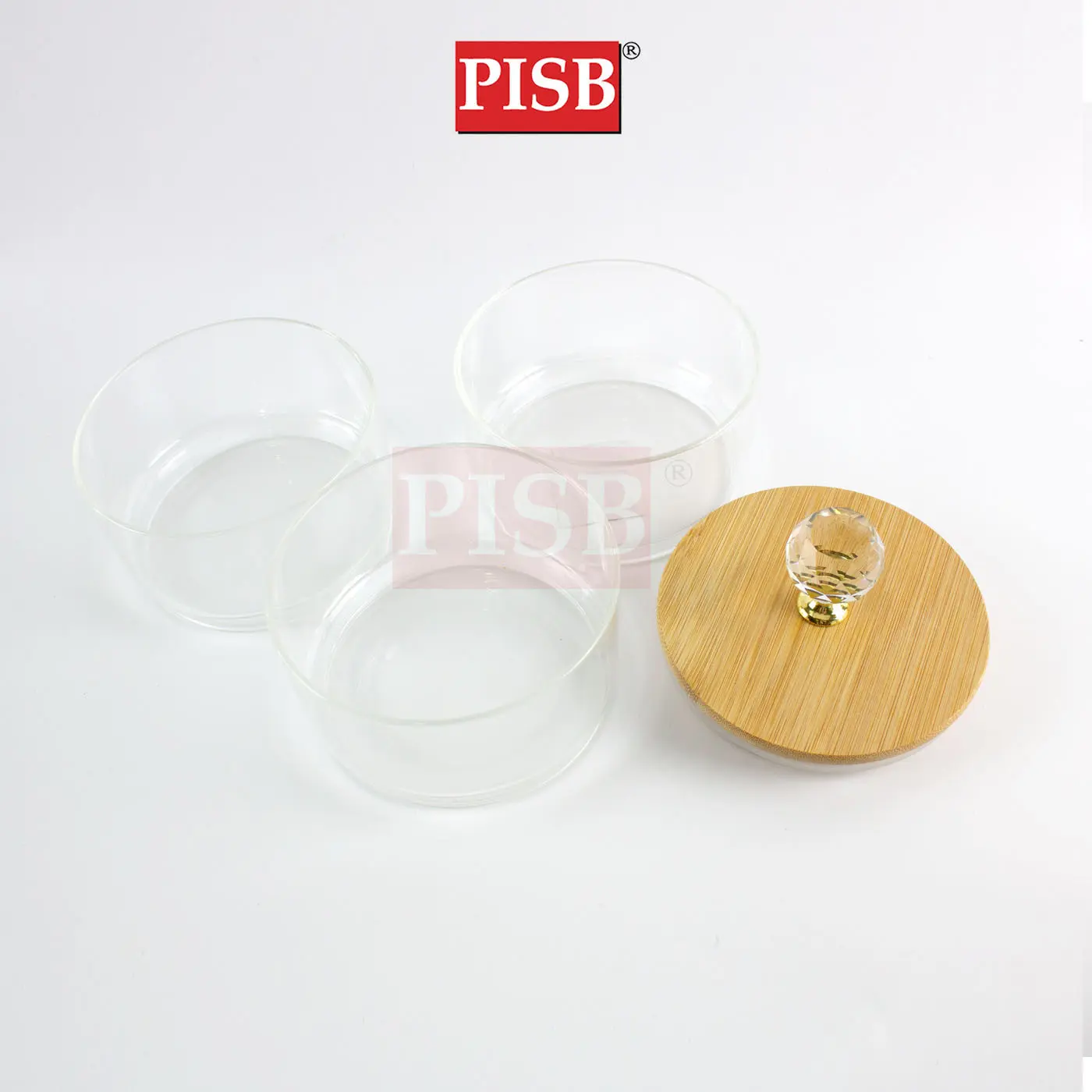 WD1161 400ML*3 3 Tier Crystal Ball Glass Container / Balang Kuih - Image 2