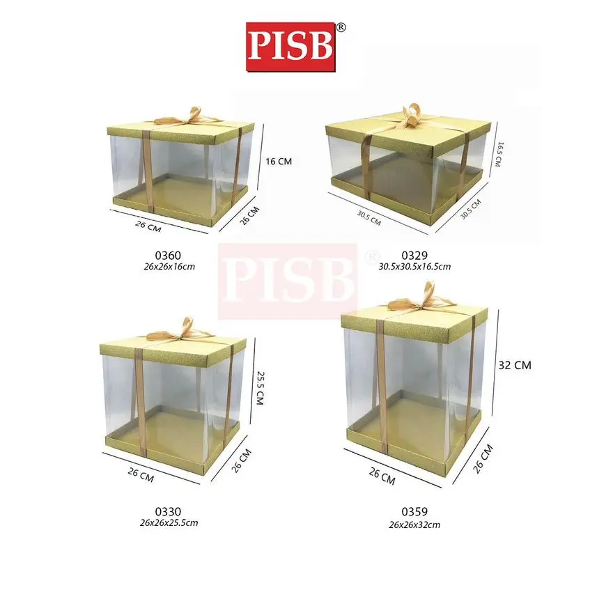 0329/30/59/60 PVC Glitter Cake Box Gift Box With Ribbon - Image 2