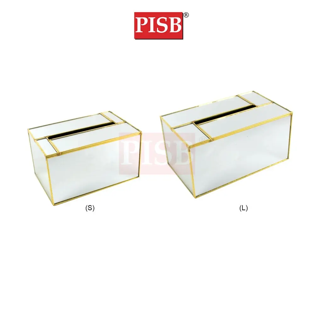 1074/75 Gold Metal Frame Mirror Decorative Tissue Box