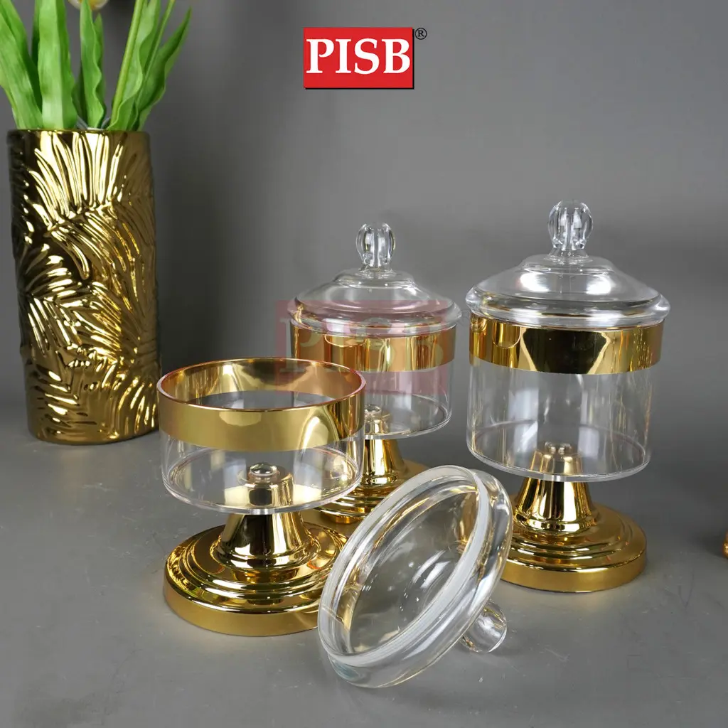 1198/1199/1200/1218/1219 Goldish Acrylic Canister Spice Container Condiment Bottle Jar Bekas Rempah Balang Kuih - Image 2