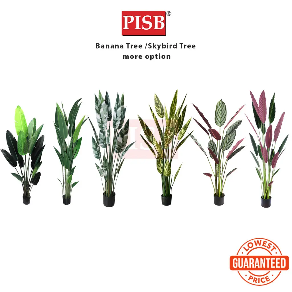 *READY STOK* Premium Skybird Tree Banana Tree Red Skybird Variegated Maranta Plant Pokok Hiasan Viral Artificial Plant