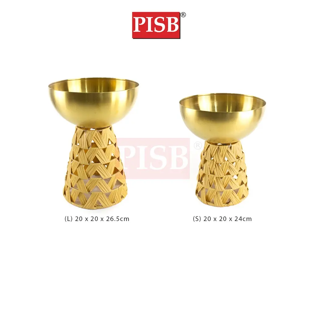 1063 Rattan Style Gold Flower Pot