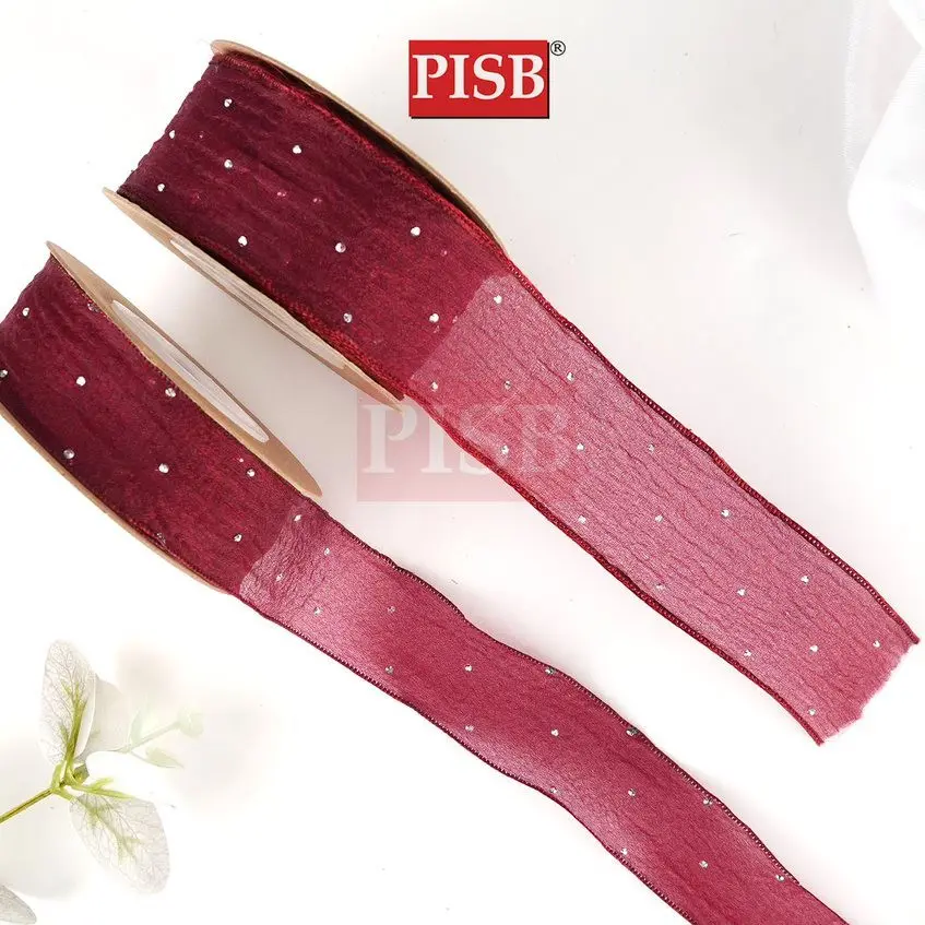 1037/38 2.5CM/4CM Diamond Organza Ribbon (10Yards/Roll) - Image 3