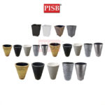 2831/32/33/38 Black/White/Gold/Grey/Silver Plastic Vase Tree Pot Pasu Hiasan Indoor Outdoor Home Decor
