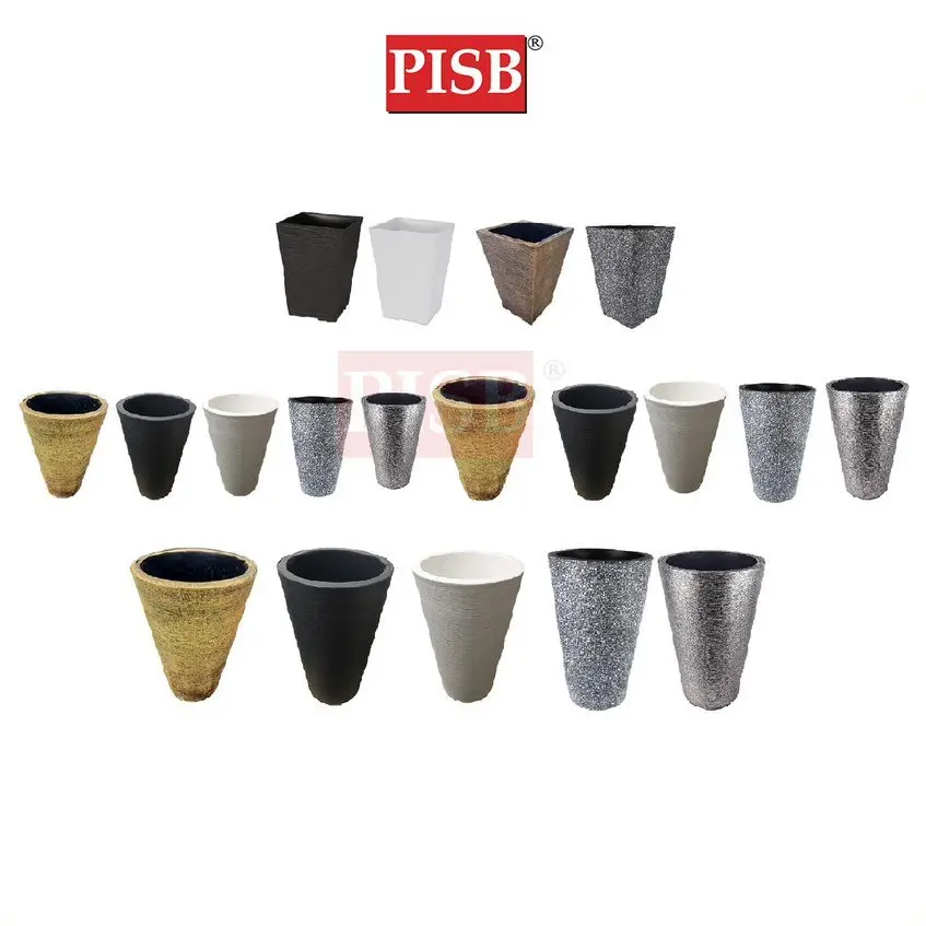 2831/32/33/38 Black/White/Gold/Grey/Silver Plastic Vase Tree Pot Pasu Hiasan Indoor Outdoor Home Decor