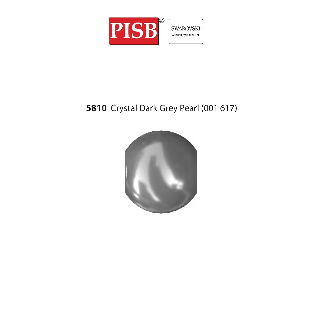 5810 SWAROVSKI CRYSTAL ROUND PEARL 001 617 CRYSTAL DARK GREY PEARL - Image 2