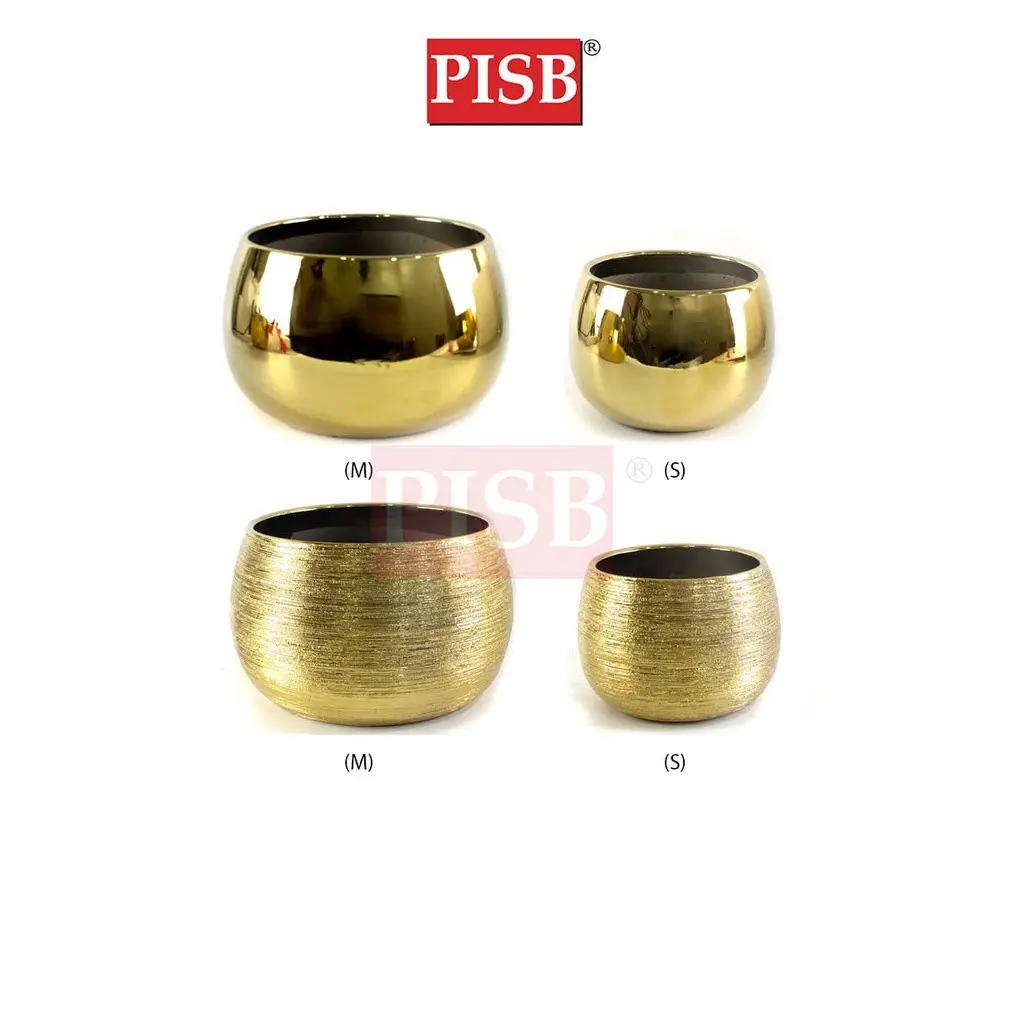 7066/67 Plating Brushed Gold Ceramic Decorations Craft Vase Ornament Pasu Bunga