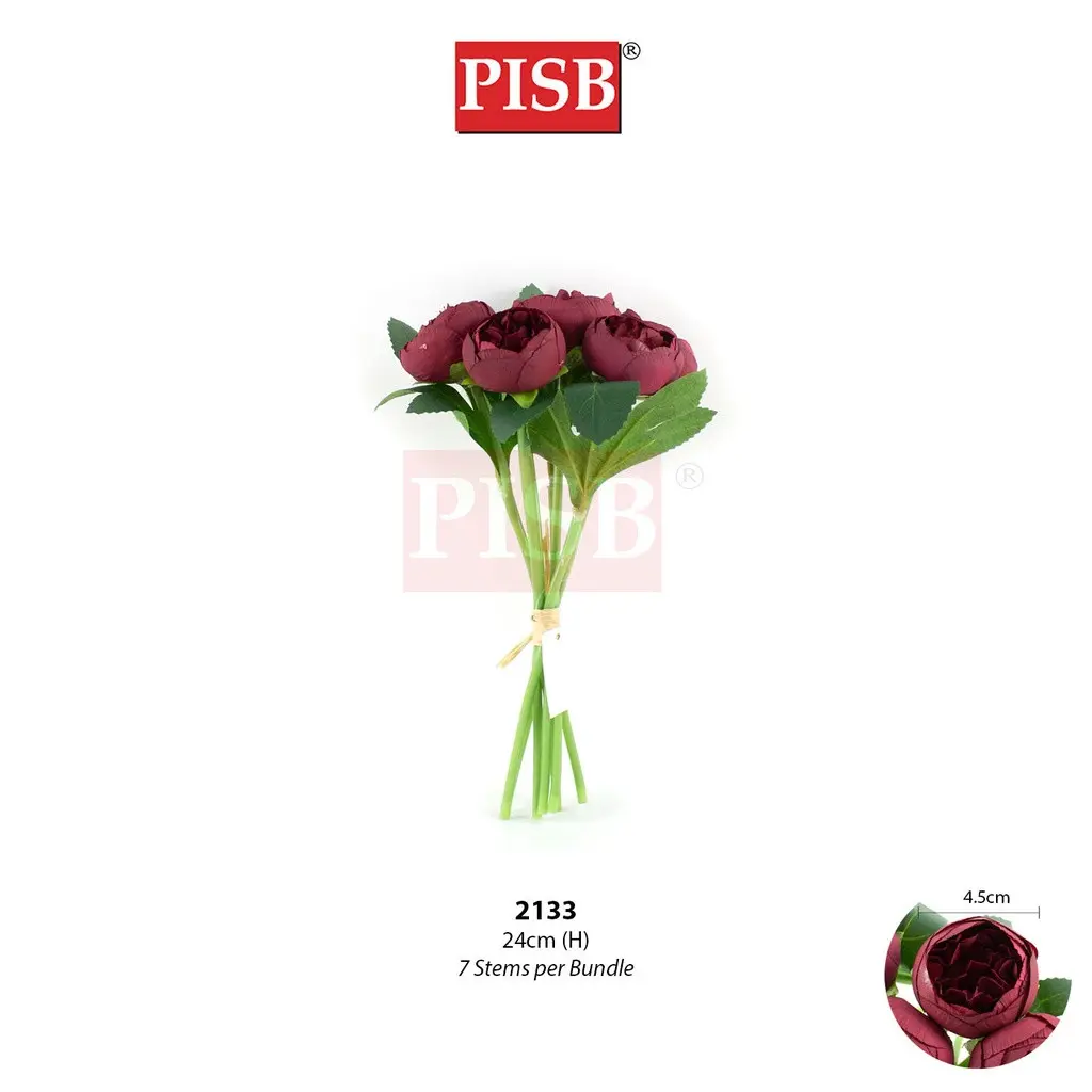 2133/36/37/42/43/44 24-34CM Cabbage Rose Bush Flower - Image 2