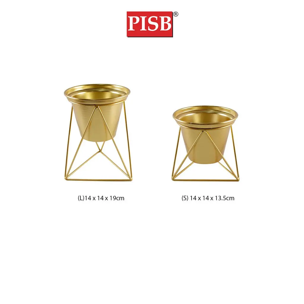 TY1508 Gold Metal Flower Pot Rack With Triangle Stand