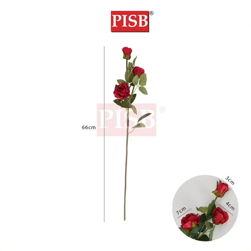 3006 66CM Garden Rose Artificial Flower Bunga Hiasan (3 Heads/Stalk) - Image 2