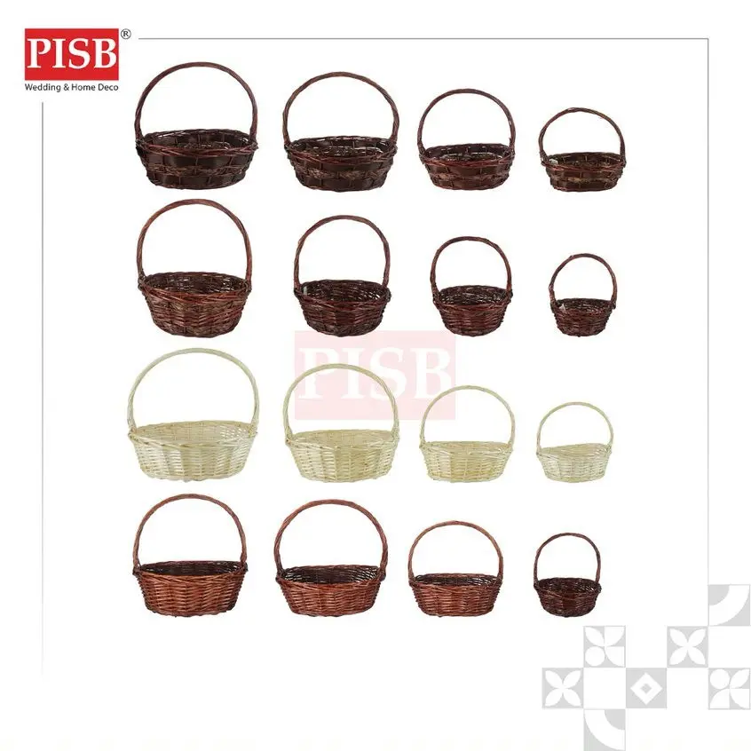 1094-97 Rattan Basket With Handle Bakul Buah Bakul Hamper Bakul Hantaran Bakul Anyaman Rotan Picnic Basket Flower Basket