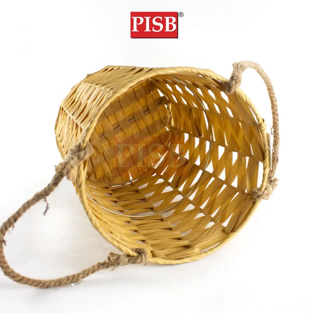 1073 Rattan Style Basket With Handle - Image 2