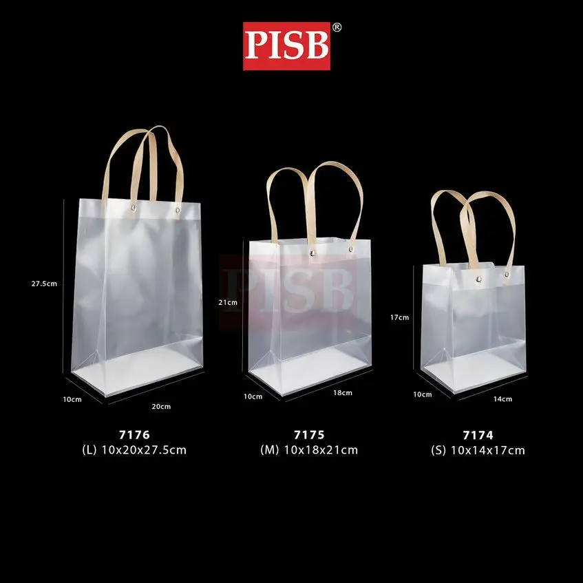 7174/75/76 (10Pcs/Pkt) Premium Transparent PVC Gift Bag Doorgift Bag - Image 3