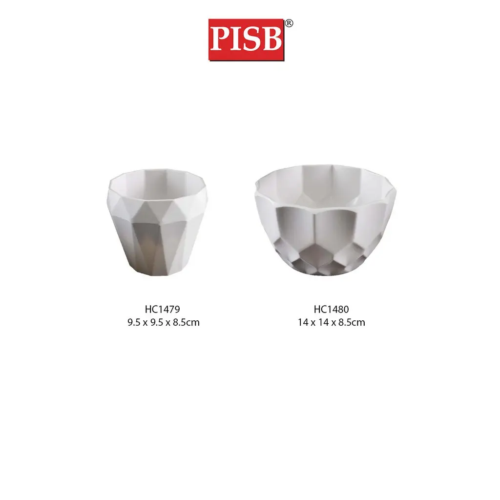 HC1479/80 White Plastic Vase Tree Flower Pot