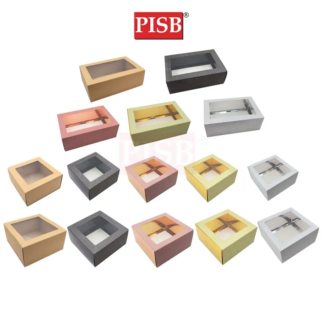 R050249/50/82 Glitter Transparent Window Gift Box Kotak Hantaran