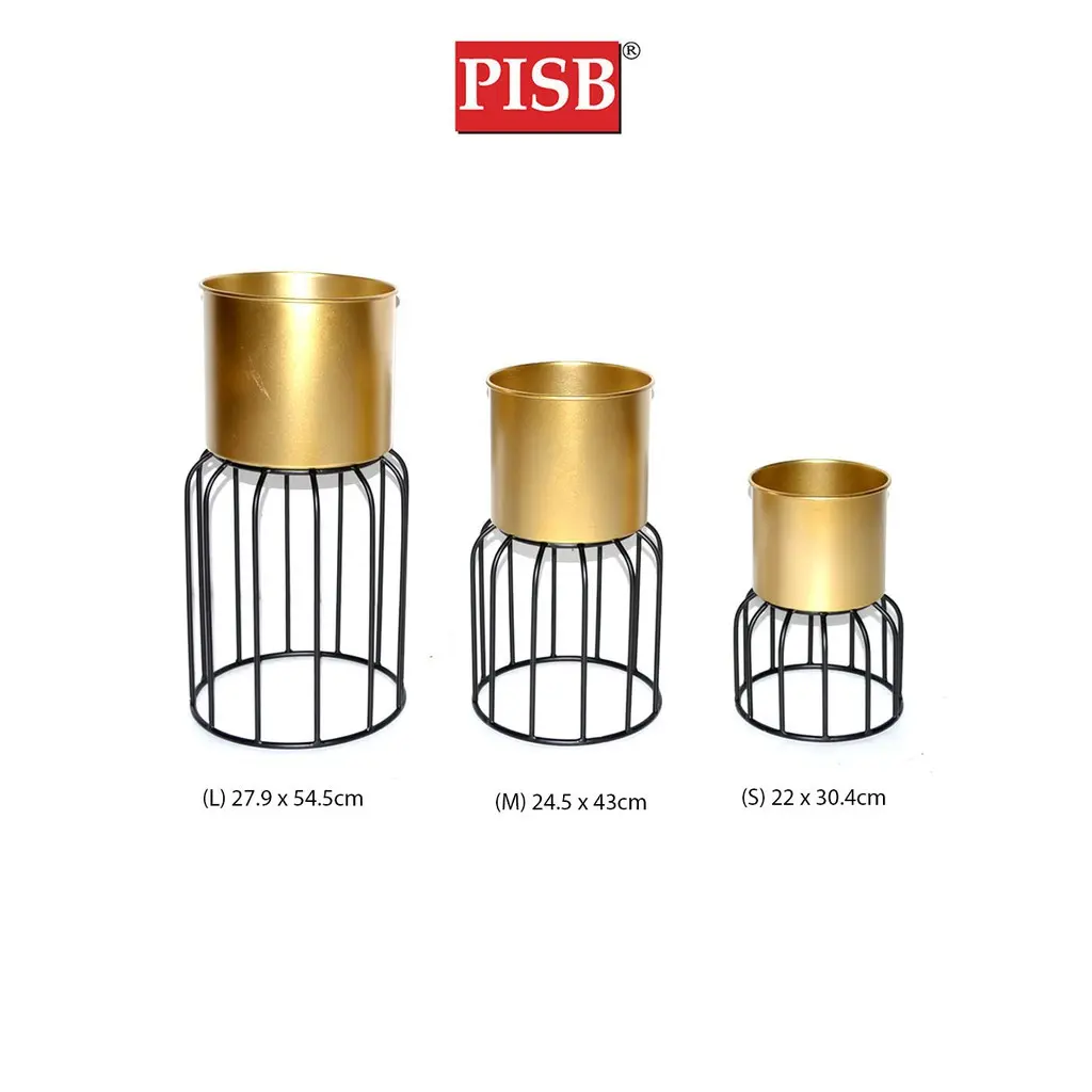 TY1448 Golden Flower Pot Rack / Basket