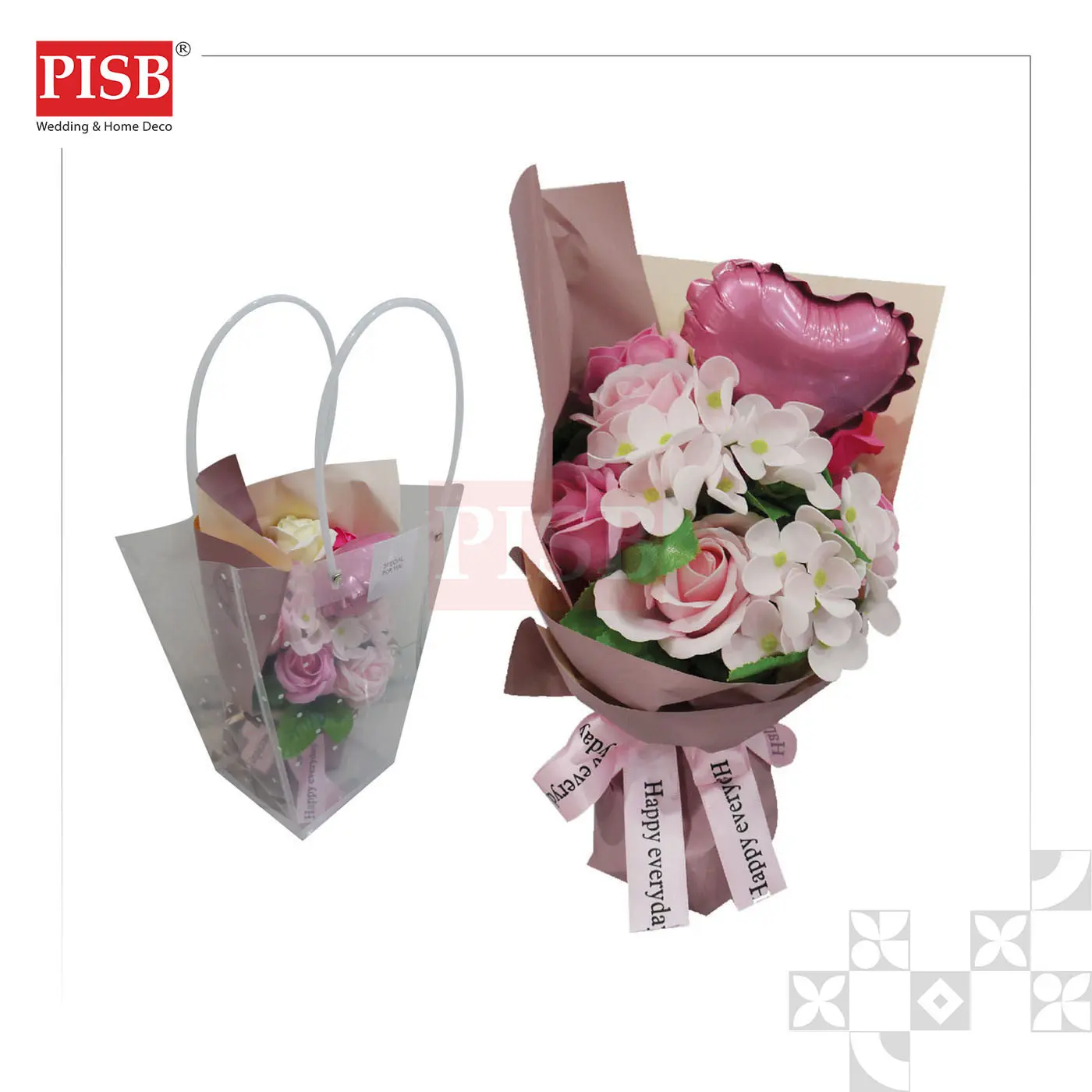 SH1014 SOAP FLOWER BOUQUET WITH FOIL BALLOON - Image 2