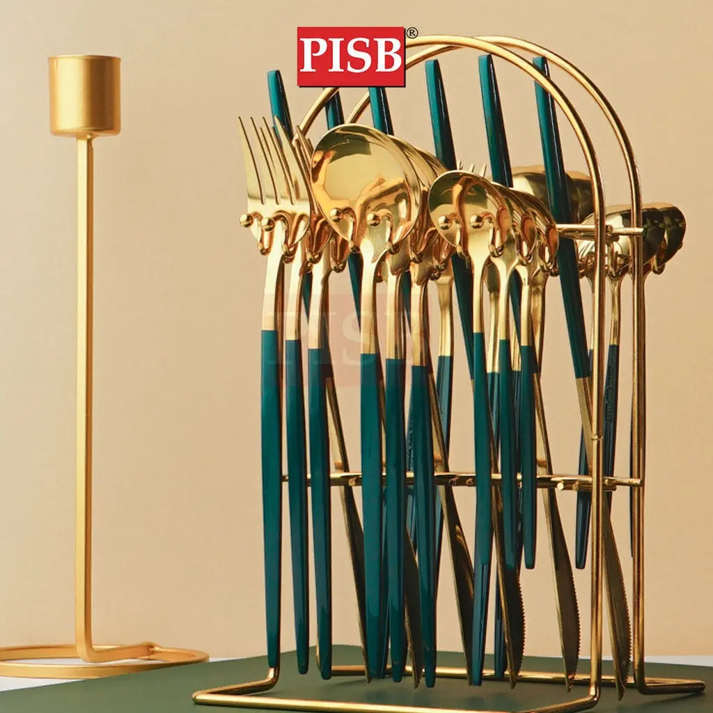 WD1169 24Pcs Stainless Steel Nordic Cutleries Viral Sudu Kayangan Sudu Hotel Dinnerware Set Sudu Spoon Set - Image 7