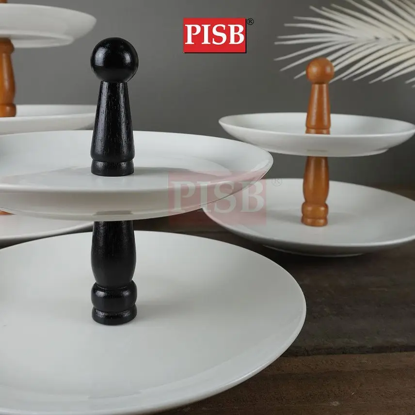 1220-1226 Ceramic Cake Stand Fruits Dessert Display Plate Gift Tray Dulang Hantaran Perkahwinan - Image 3