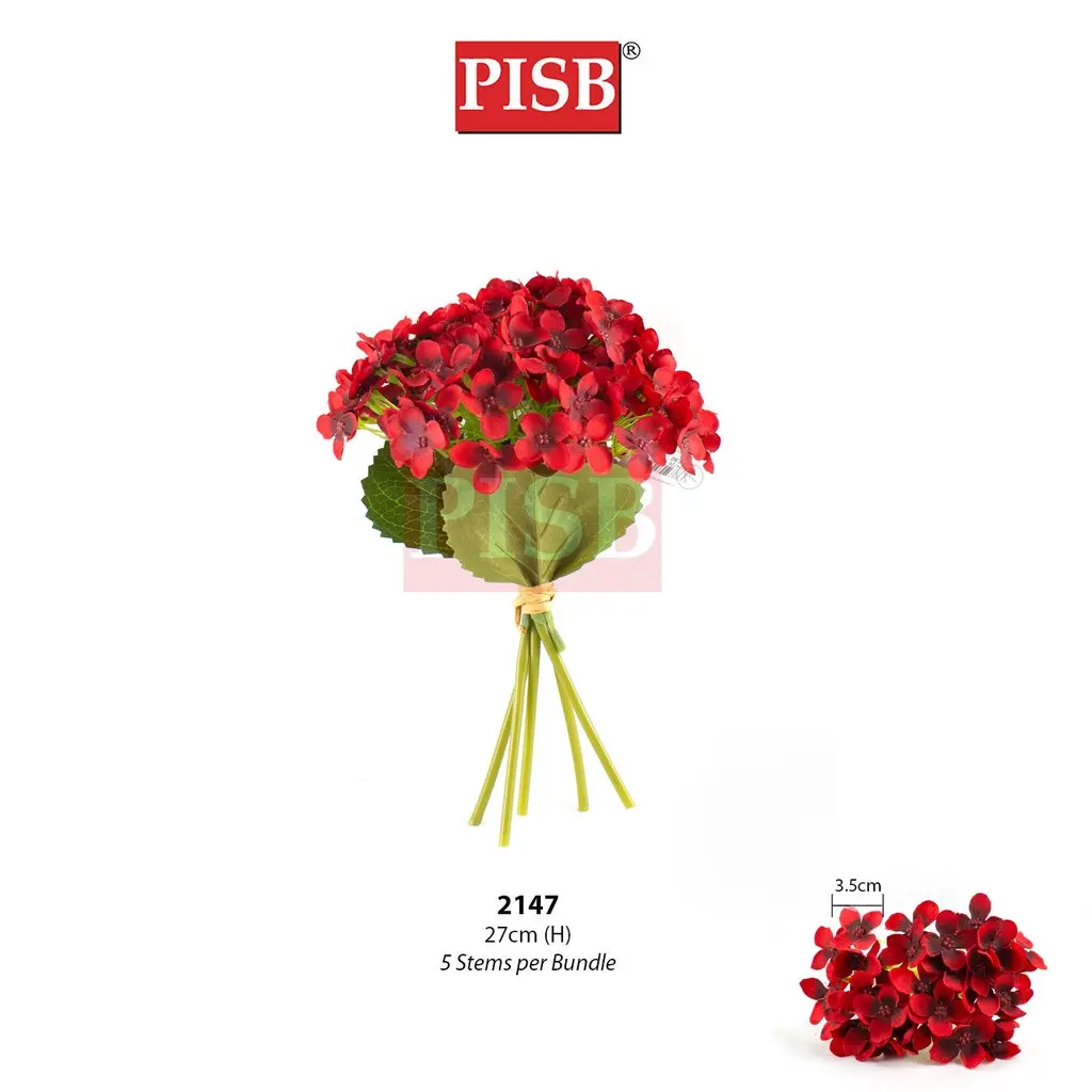 2147 27CM Hydrangea Bush Flower (5 Heads/Stalk) - Image 2