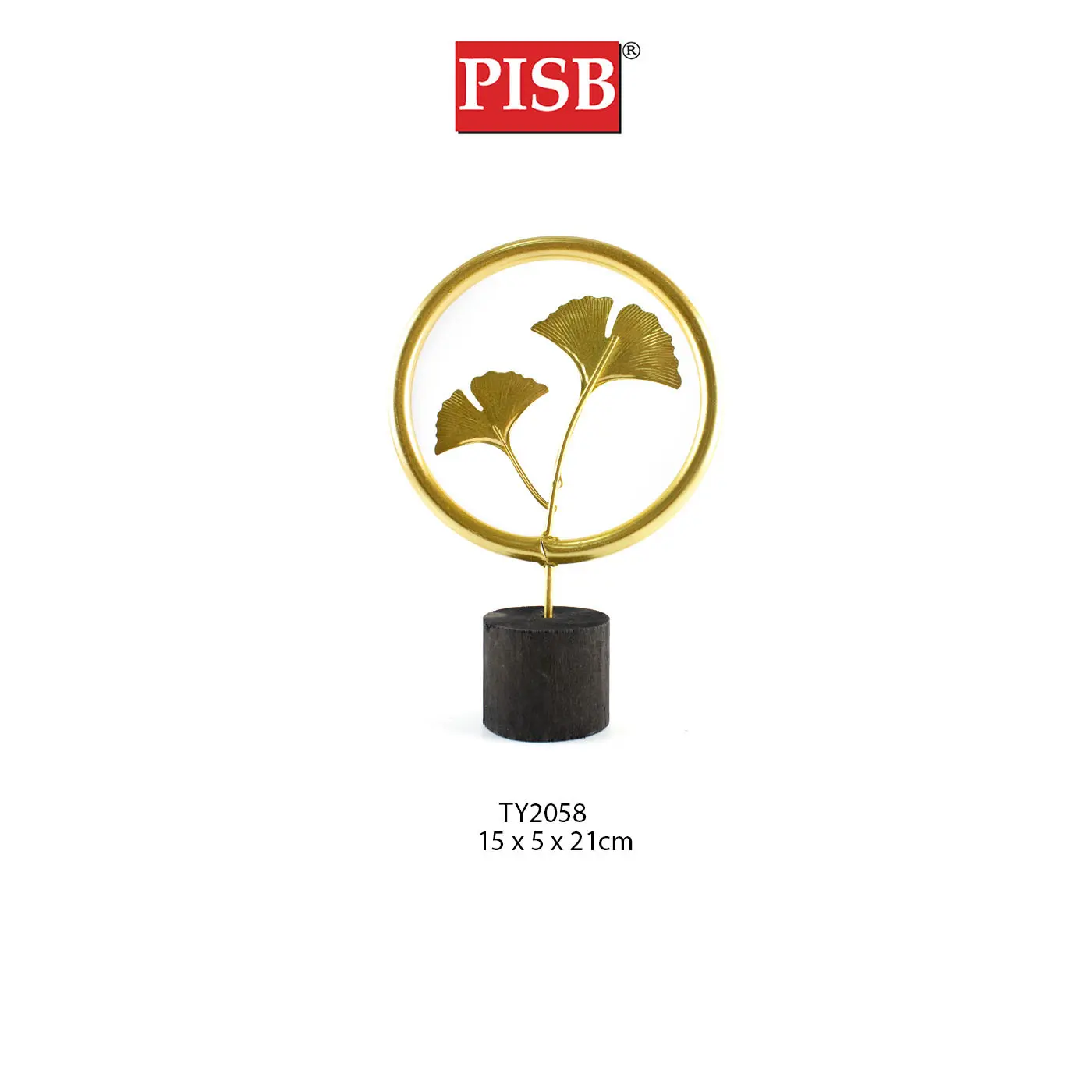 TY2058/59 Nordic Modern Style Golden Leaf Desktop Crafts Art Decoration - Image 2