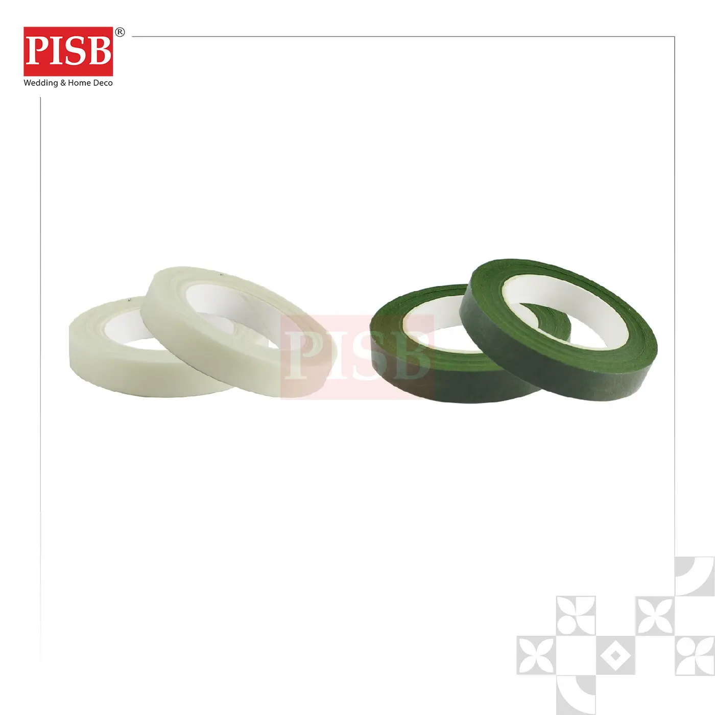 6503 (2Pcs/Pkt) 20YARDS Floral Tape 12mm / Tape Pelilit Bunga 12mm / Tape Hijau / Putih / Bahan Bunga Telur