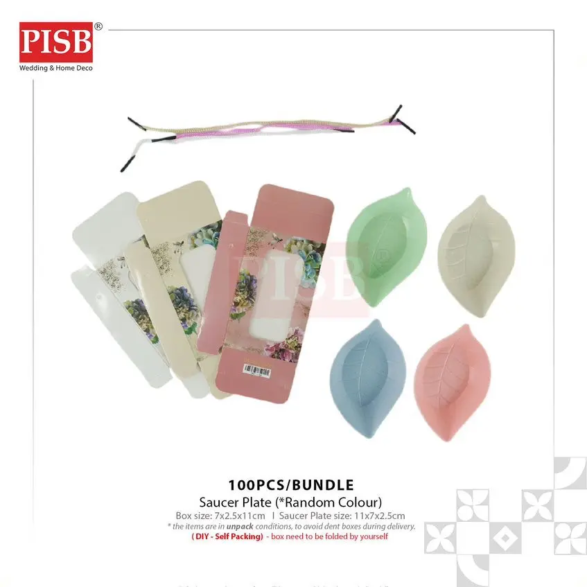 0479(100PCS) Mini Wheat Straw Sauce Plate Seasoning Plate Dish Dipping Bowls Mini Piring Sos Kicap Doorgift Souvenir Set - Image 2