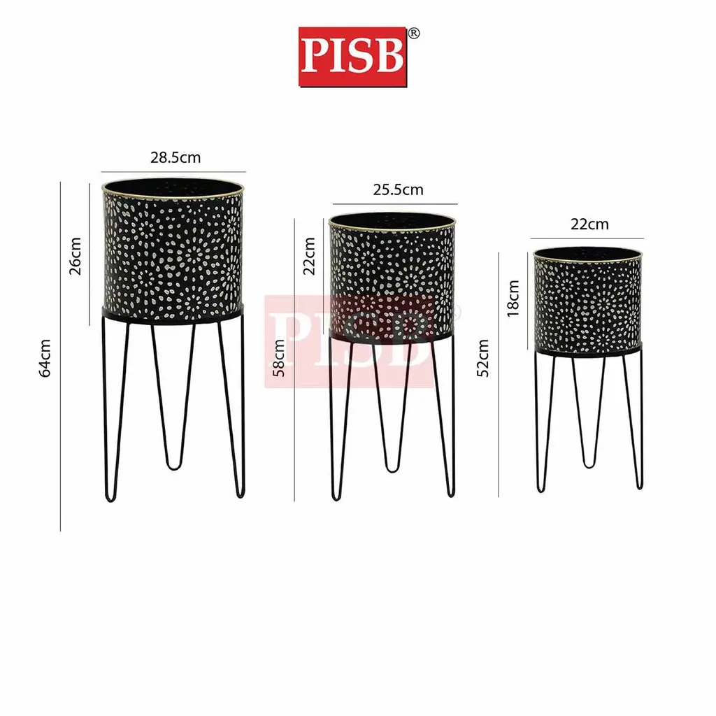 TY2114/15/16 Metal Tree Pot With Stand - Image 3