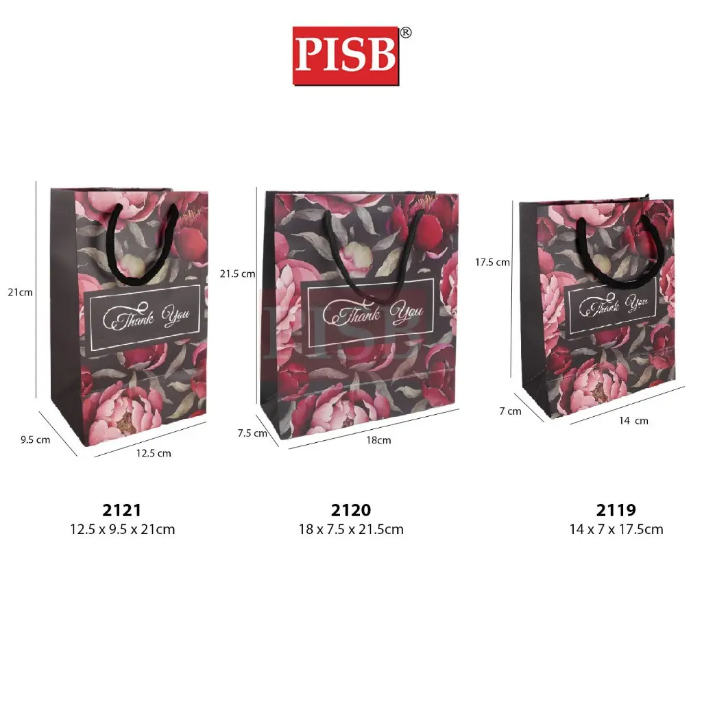 2119/20/21(10Pcs/Pkt) Botanic Paper Bag Shopping Bag Gift Bag Retail Bag Colour Kraft Paper Beg Wedding Birthday Bag - Image 2