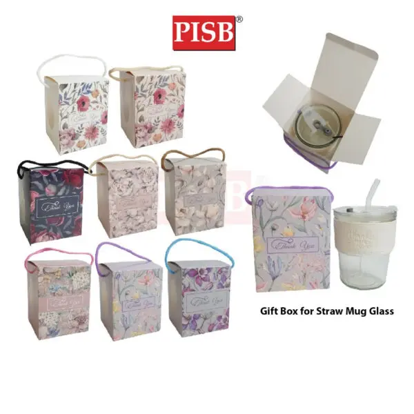 2125(10Pcs/Pkt) Botanic Gift Box Goodies Box Doorgift Box Straw Mug Glass Box Wedding Souvenir Box Kotak Mug Cawan Gelas