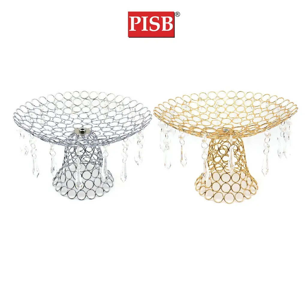 Y030334 Chrome Iron Tray With Crystal