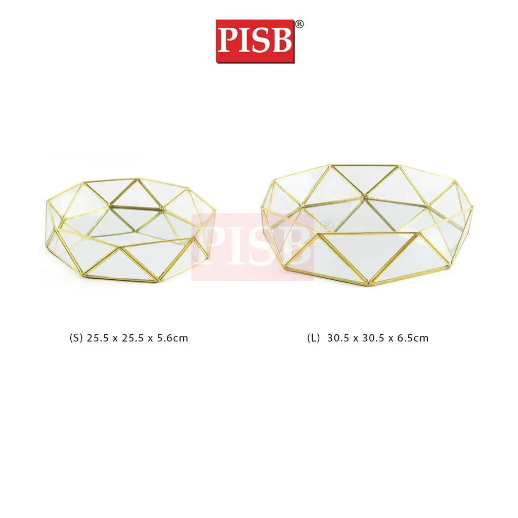 SSH1072/73 Nordic Glass Copper Triangle Geometric Storage Jewelry Box