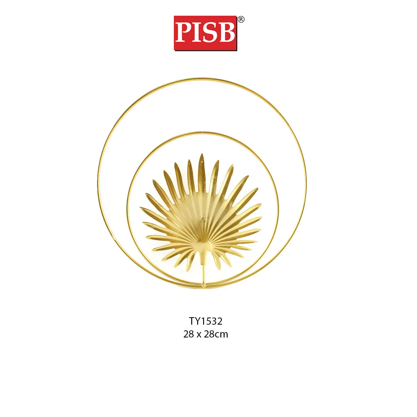 TY1531/32 Golden Leaf Design Metal Wall Art Decor - Image 3