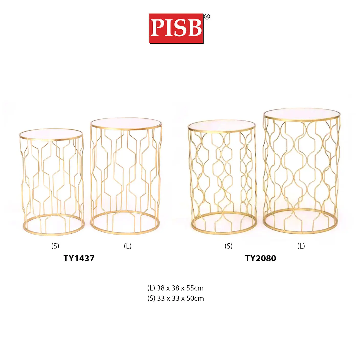 TY1437/2080 Mirrored Round Console Table