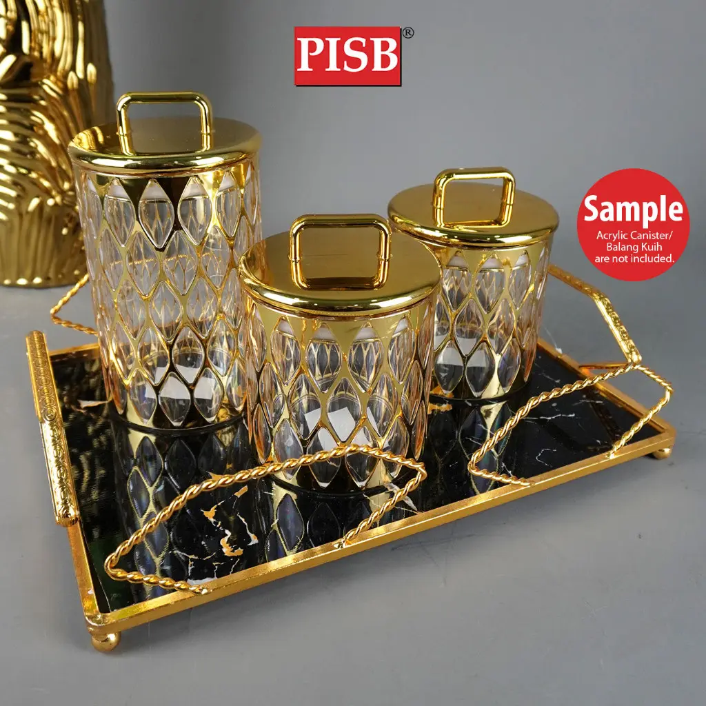 1061/67/70/71 Golden Marble Tray With Handle - Image 2