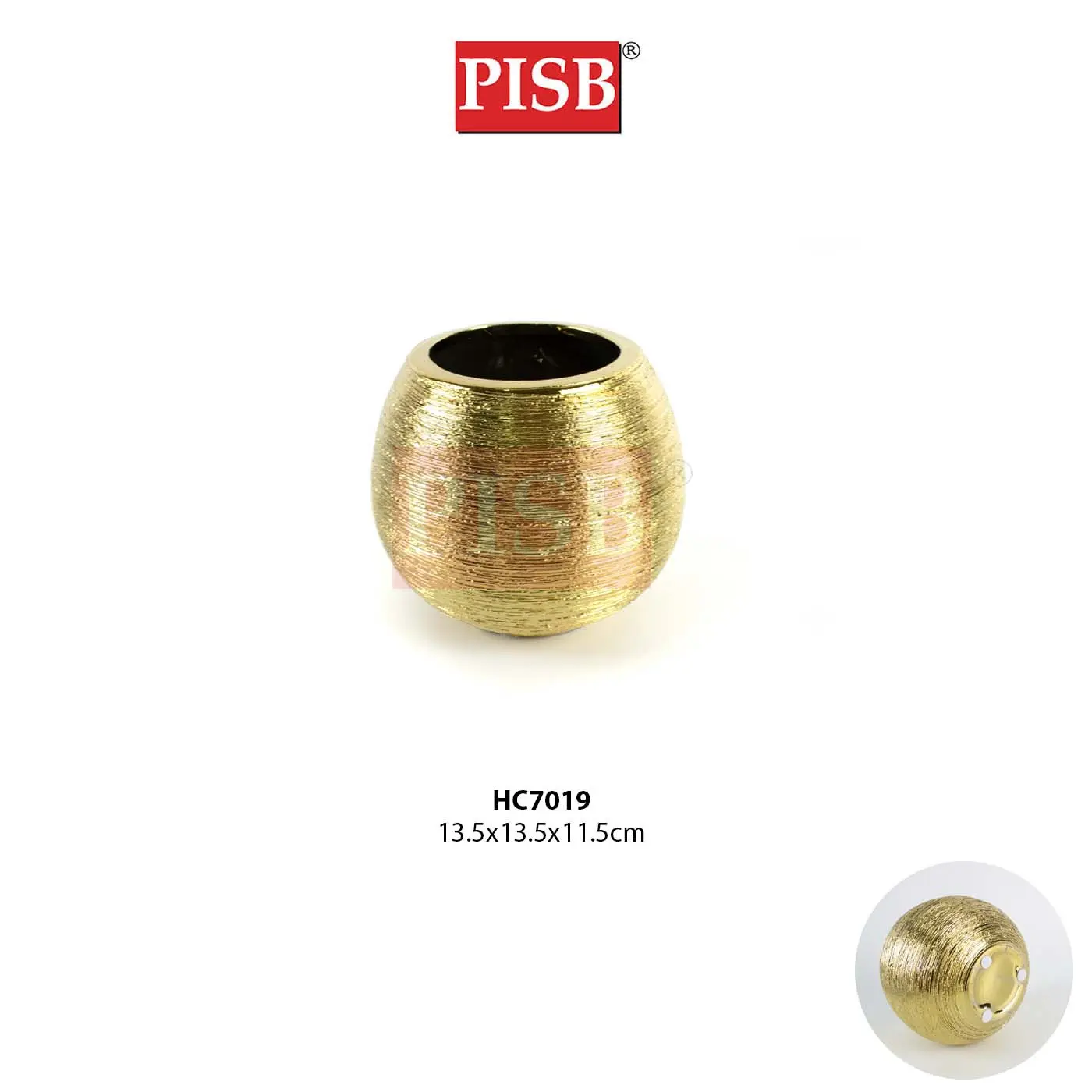 HC7019/20 Brushed Gold Ceramic Decorations Craft Vase Ornament Pasu Bunga - Image 2