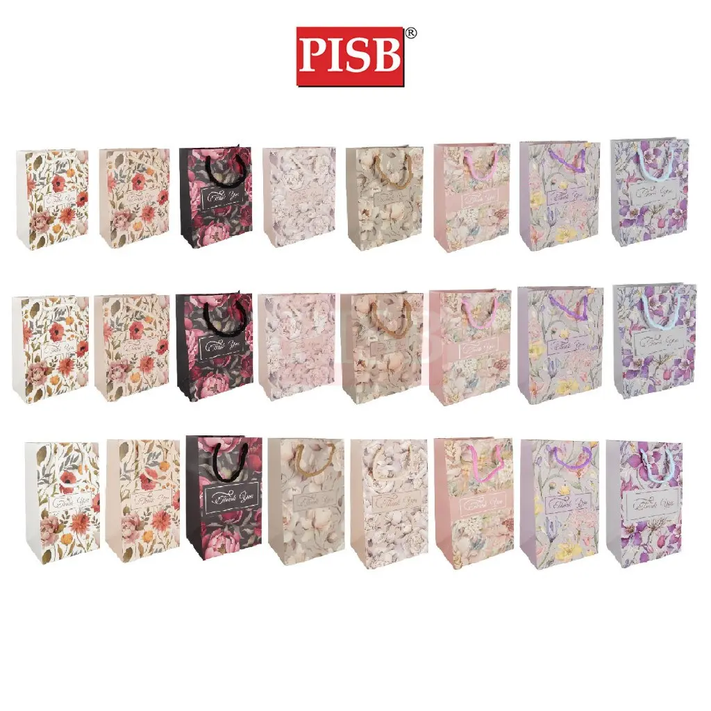 2119/20/21(10Pcs/Pkt) Botanic Paper Bag Shopping Bag Gift Bag Retail Bag Colour Kraft Paper Beg Wedding Birthday Bag