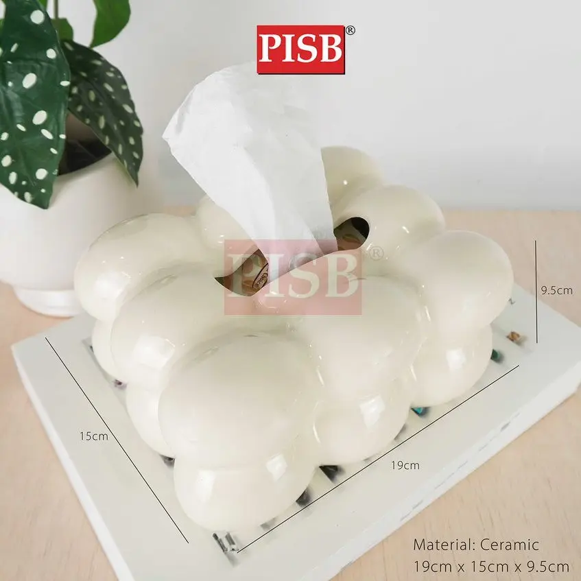1191 Nordic Creative Cloud Ceramic Tissue Holder Tissue Box Tissue Storage Box Bekas Tisu Kotak Tisu Rumah Home Decor - Image 2