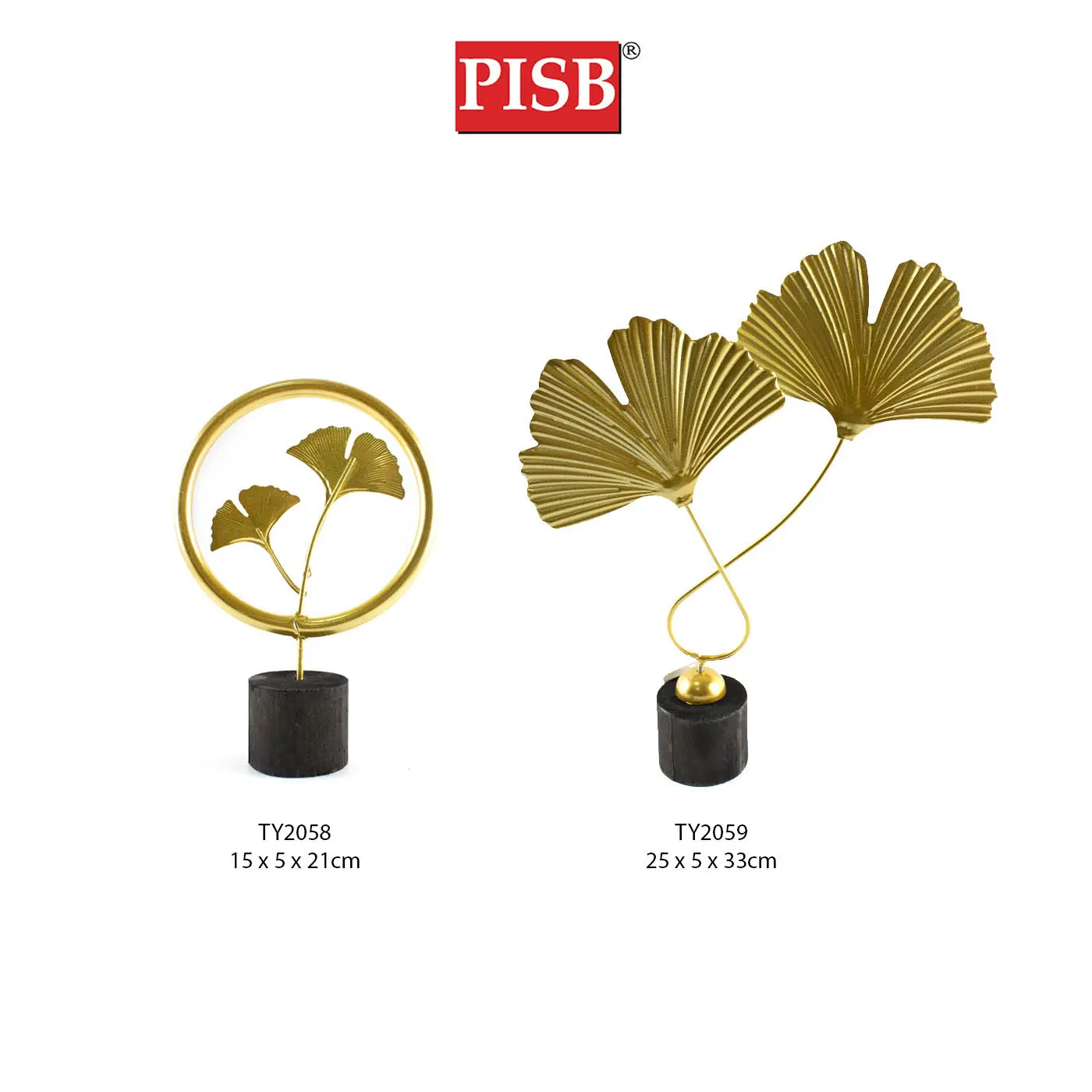 TY2058/59 Nordic Modern Style Golden Leaf Desktop Crafts Art Decoration