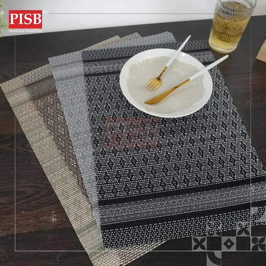 2015-2017 Woven Style Rectangle Placemat Dining Table Mat Washable Non Slip Kitchen Tableware Placemat Pelapik Alas Meja - Image 6
