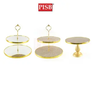 1049/50/52 Gold Mirror Jute Top Gift Stand Wedding Cake Stand Decoration Birthday Dulang Hantaran Perkahwinan