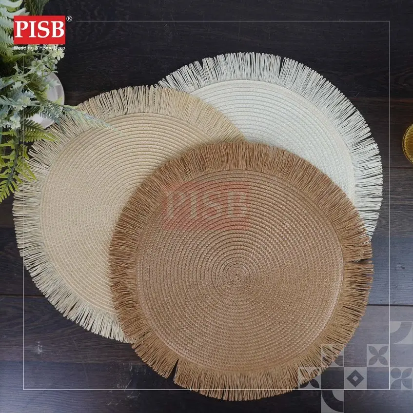 2018-2019 Braided Style Round Placemat Dining Table Mat Washable Non Slip Kitchen Tableware Placemat Pelapik Alas Meja - Image 4