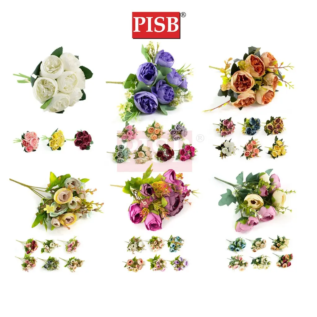 2133/36/37/42/43/44 24-34CM Cabbage Rose Bush Flower