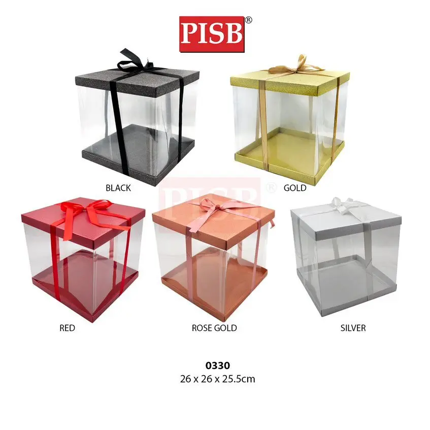 0329/30/59/60 PVC Glitter Cake Box Gift Box With Ribbon - Image 4