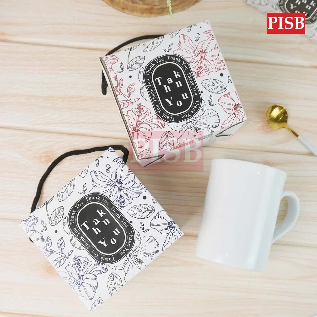 2307 (6Pcs/Pkt) Ceramic Mug With Flower Printed Handle Box/Set Doorgift Souvenir Mug Cawan Murah/Wedding Gift Mug - Image 3